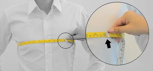 Measure a men's body for a custom shirt