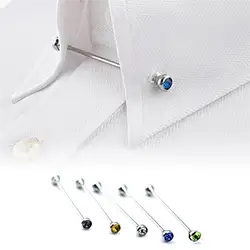 color: Crystal Colored Collar Pin Bar
