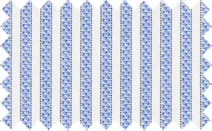 Wild Blue/Black Stripes, 100% Polyester