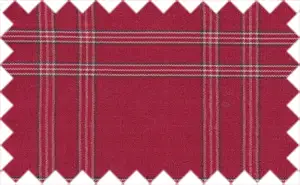 White/Black/Maxican Red Plaids, 75% Cotton, 25% Polyester