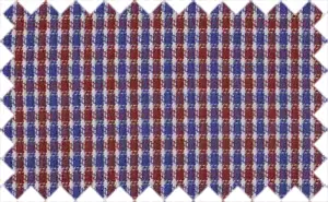 White/Dark Blue/Dark Red Textured Checks, Polyester/Wool Blends  - Very strong fabric