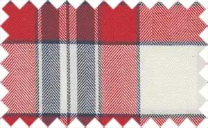 Fire Brick Red/Black/White Plaids, 100% Cotton