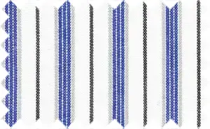 Cobalt Blue/Black/French Gray/White Offwhite Stripes, Cotton/Polyester Blends