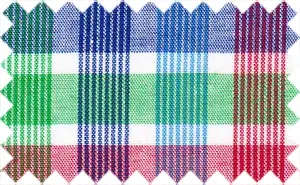 Multi Colored Checks, Cotton/Polyester BlendsrnMonza Red/Picton Blue/Midnight Blue/Pastel Green/Canary Yellow