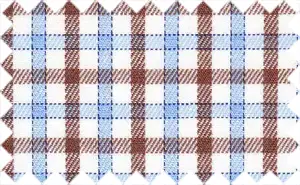 Brown/Light Royal Blue/White Checks, 100% Cotton