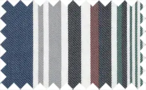 Midnight Blue/Falu Red/Bottle Green/Silver Sand/Black/White Stripes, 65% cotton, 35% polyester - Soft smooth elastic fabric.