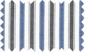 Cerulean Blue/Black/White Stripes, 100% Cotton
