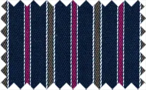 Midnight Blue/Peat/Medium Violet Red/White Stripes, 100% Cotton