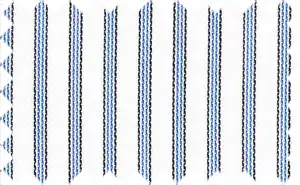 Royal Blue/Black/White Stripes, 100% Cotton