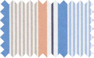 Blue/Orange Stripes, 100% CottonrnColors include Cornflower Blue/Pale Cornflower Blue/Apricot/Half Spanish White/Midnight Blue/White Stripesv