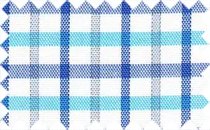 Egyptian Blue/Sky Blue/Black/White Checks, 100% Cotton