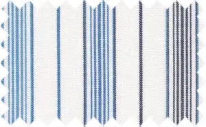 Persian Blue/Cornflower Blue/Black/White Stripes, 100% Cotton