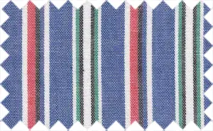 Persian Blue/Radical Red/Shamrock/Black/White Stripes, 100% Cotton