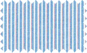 Cornflower Blue/Fire Engine Red/White Stripes, Cotton/Polyester Blends
