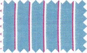 Dodger Blue/Venetian Red/White Oxford Stripes, 100% Cotton