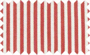 Mexican Red/White Stripes, 100% Cotton