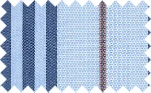 Midnight Blue/Jordy Blue/White Oxford Pinpoint 2Ply Stripes, 2Ply 100% Cotton