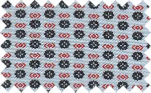 Light Steel Blue/Persian Red/Black Pattern, Cotton/Polyester Blends