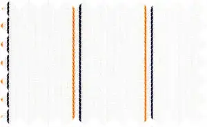 Carrot Orange/Black/White Wide Stripes, Cotton/Polyester Blends