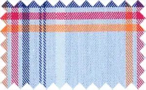 Midnight Blue/Cornflower Blue/Red/Orange/White 2Ply Plaids, 2Ply 100% Cotton