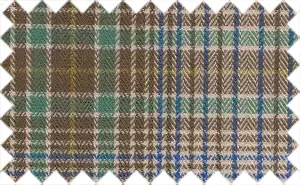 Fawn Brown/Royal Blue/Old Gold Checks, 100% Cotton
