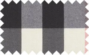Chantilly Pink/Black/White stretchable wide Checks, 60% cotton/40% polyester - Fabric is very elastic on one side, other side is not stretchable.