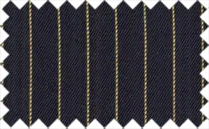 Pale Yellow Pin Stripes over Midnight Blue, 2Ply 100% Cotton
