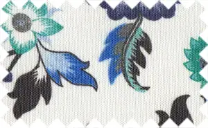Bay Of Many/Royal Blue/Medium Aquamarine/Black/White Printed Pattern, 100% Polyester