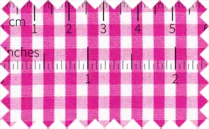 Cerise/White Checks, 100% Cotton