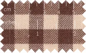 Brown/Light Brown Flannel Checks, Cotton/Polyester Blends