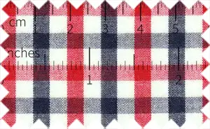 Fire Brick/Black/White Checks, Cotton/Polyester Blends