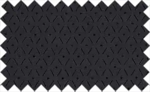 Black Self Textured, 70% cotton, 30% polyester. The fabric has shiny rhombus like pattern