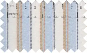 Sienna Brown/Black/Periwinkle Blue 2Ply Pinpoint Wide Stripes, 100% Cotton - 2Ply Pinpoint