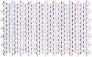 Brick Red/Light Blue/White pinpoint stripes, 100% Cotton