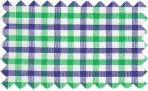 Eastbay Blue/Mountain Meadow Green checks, 100% cotton - Very breathable summer fabric
