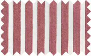 Coral tree red/white stripes, Linen/Cotton blend with a very soft feel.