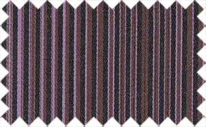 Lavender Purple/Congo Brown/Black Stripes, 35% cotton/65% polyester. The fabric has very shiny and smooth surface.