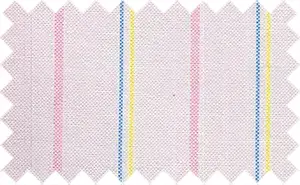 Mariner Blue/Confetti Yellow/Cavern Pink/Ebb Pink Stripes, 65% cotton/35% polyester - 2Ply Pinpoint