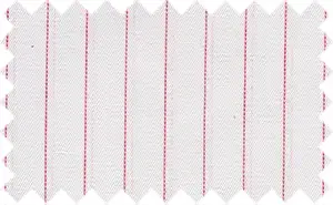 Cerise/Light Pink Pin Stripes, 65% cotton/35% polyester - 2Ply shiny fabric with a soft feel. The fabric is not much breathable. Best suitable for fall season.