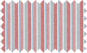 Carmine Red/Gull Gray/Danube Blue Pinpoint Stripes, 65% polyester/35% cotton - 2Ply fabric