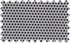 Black/Gainsboro Gray Dots, 100% Polyester - Very thick heavy fabric  - a bush popper