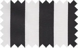 Black/White wide stripes, 100% Polyester - The stripes are 3 cm apart. The fabric is tightly woven and not breathable. Best for winter.