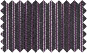 Dark Purple/White over Black Stripes, 35% cotton/65% polyester - Shiny fabric