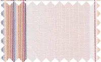 Mutli colored wide stripes over light ivory, 100% cotton. Thin fabric, best for summer.