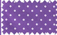 White polka dots over purple, 100% cotton