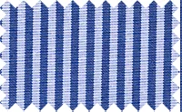 Tory blue stripes over Periwinkle blue, 100% polyester. The fabric is tightly woven and is not breathable.