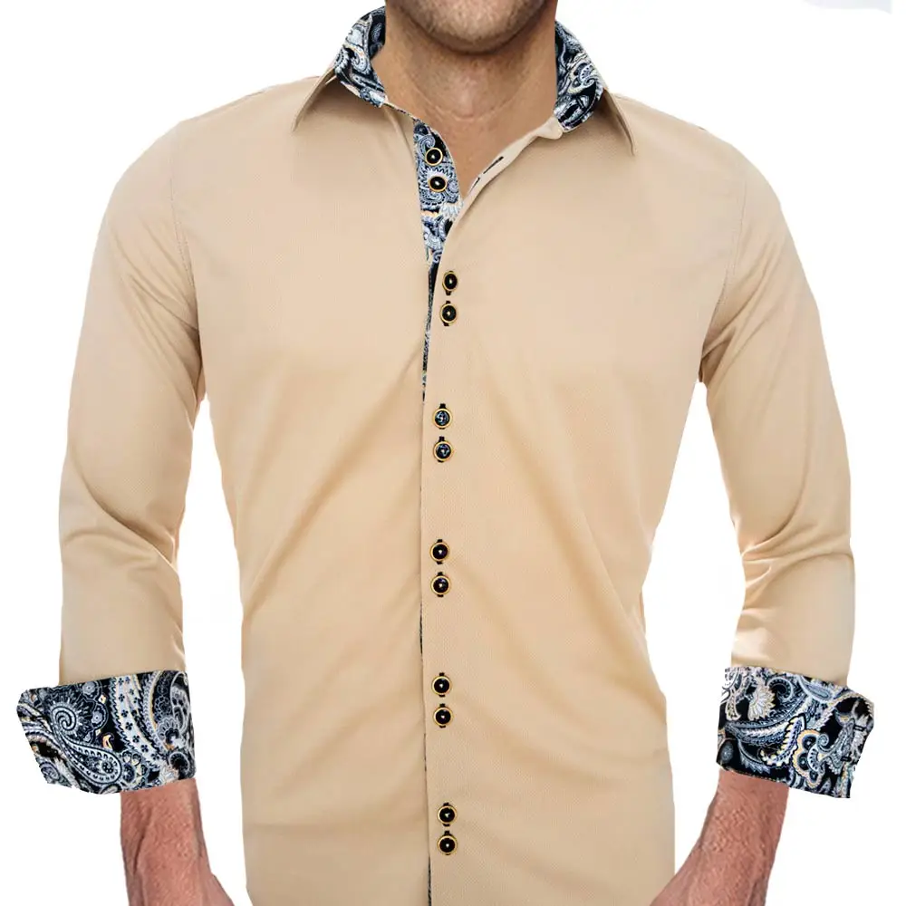 Custom Tan Dress Shirt