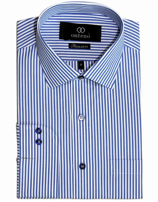 Medium Blue/White striped dress shirt