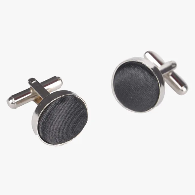 Black Round Cufflinks