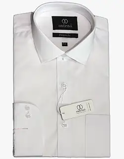 D12, White Cotton Traditional Dress Shirt